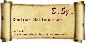 Dominek Szilveszter névjegykártya